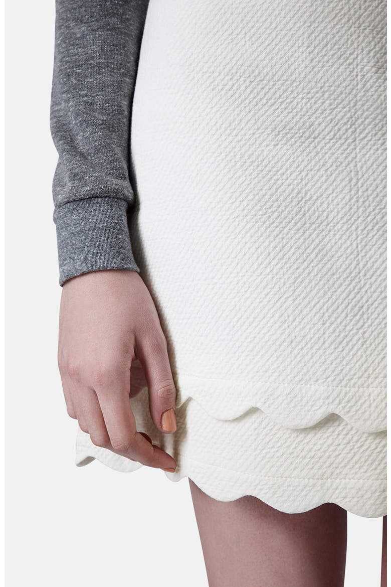 Scallop Hem A-Line Skirt, Alternate, color, CREAM