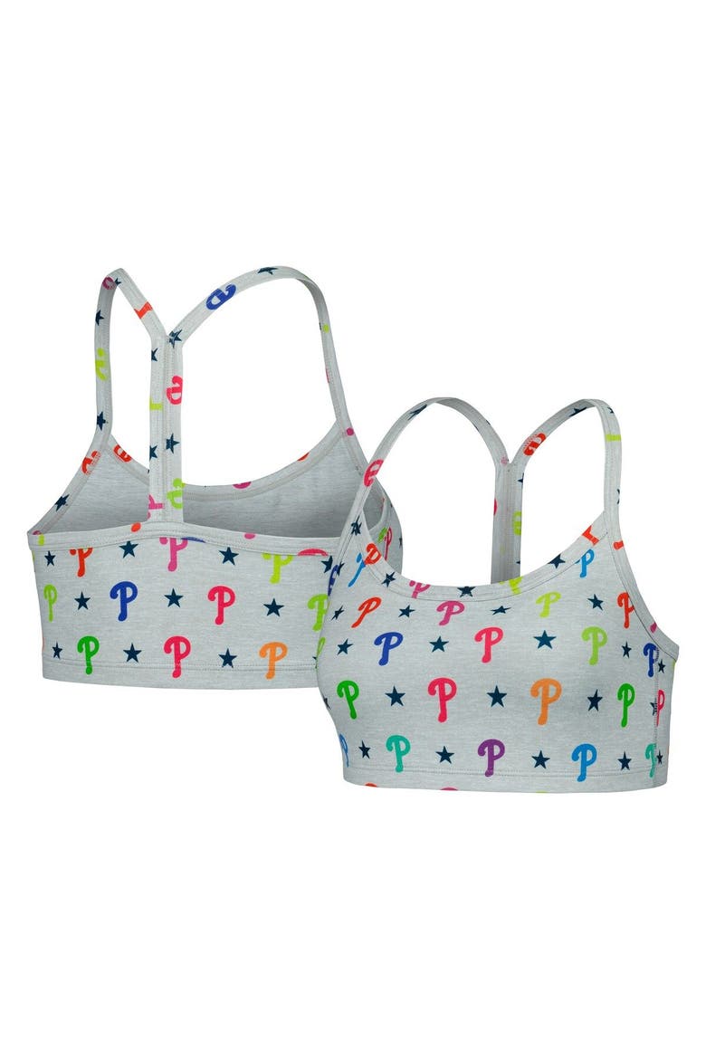 Women's Terez Gray Philadelphia Phillies TLC Rainbow Bra, Alternate, color, Gray