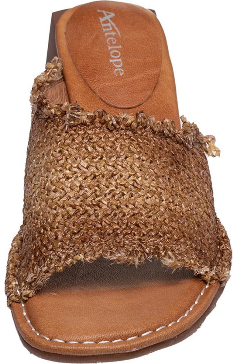 ANTELOPE Clover Raffia Block Heel Sandal, Alternate, color,