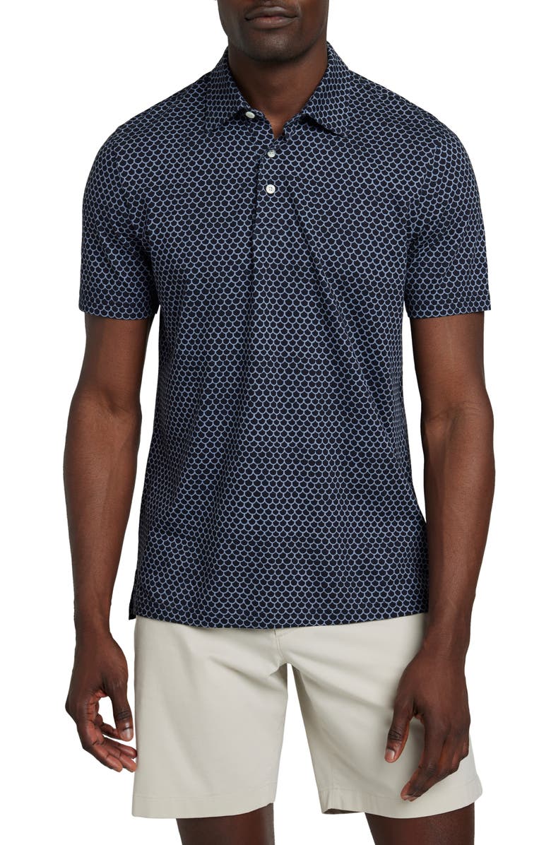 Faherty Movement Piqué Polo, Main, color, Midnight Fishscale