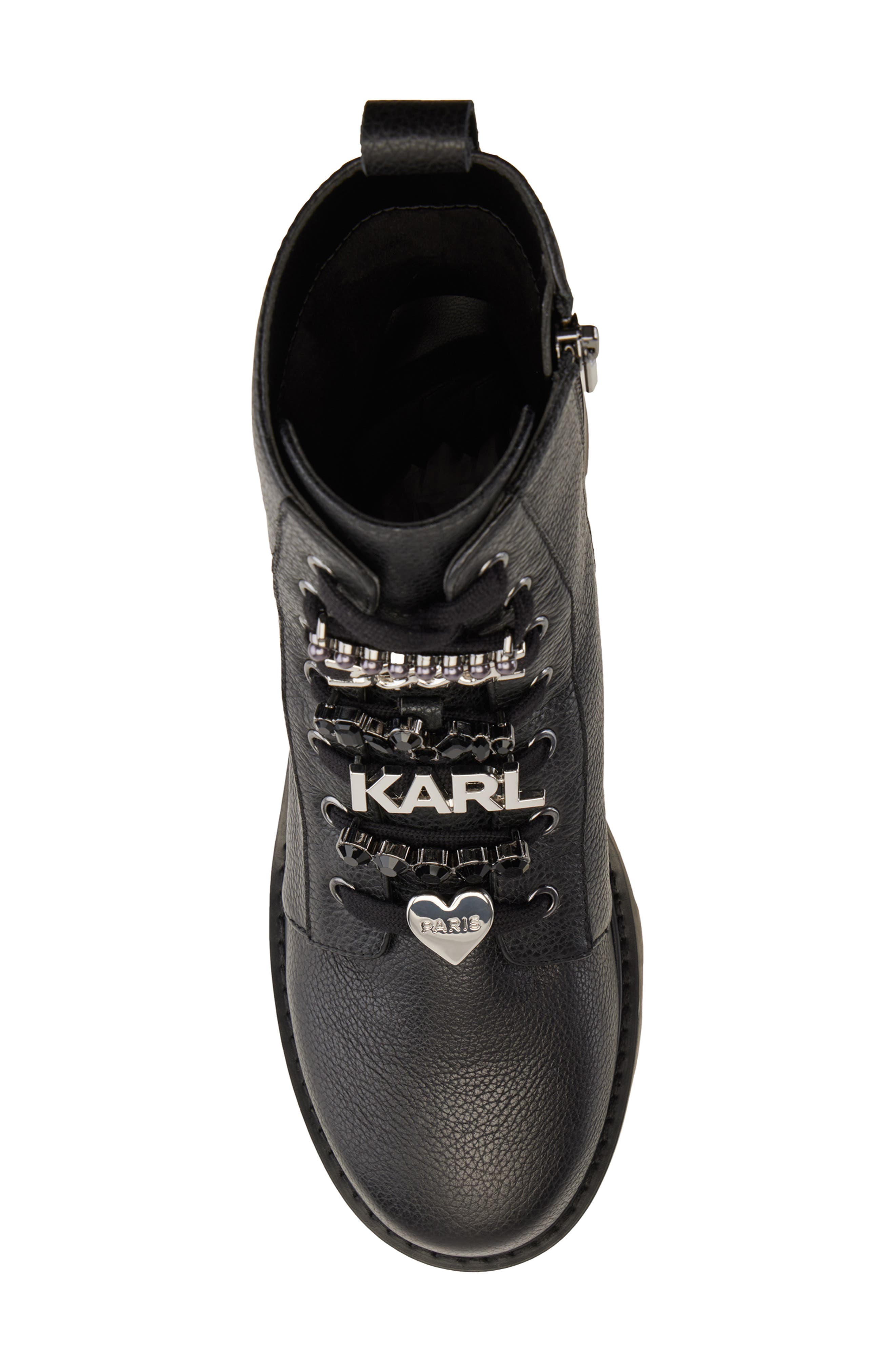 KARL LAGERFELD PARIS Mela Combat Boot, Alternate, color, 