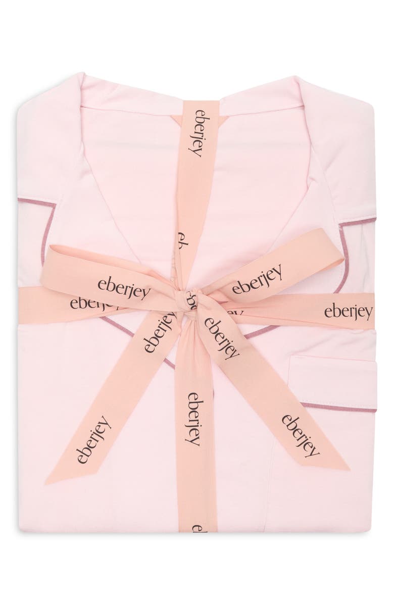 Eberjey Gisele Jersey Pajamas, Alternate, color, Pale Pink/Fig
