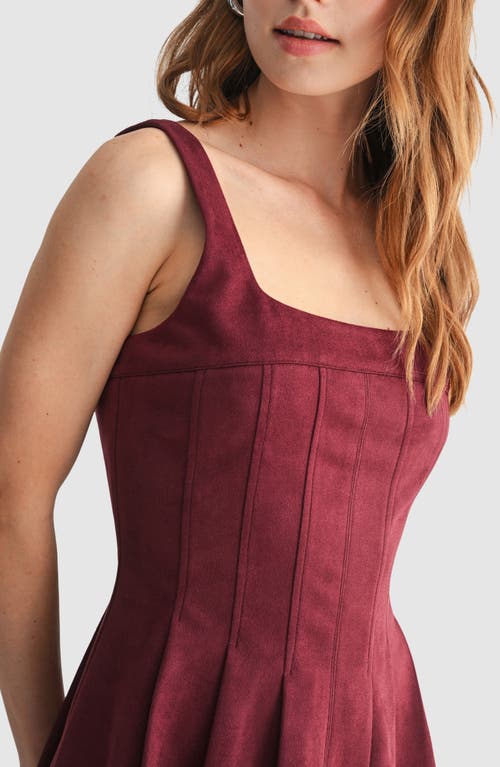 Lush Faux Suede Minidress In Red