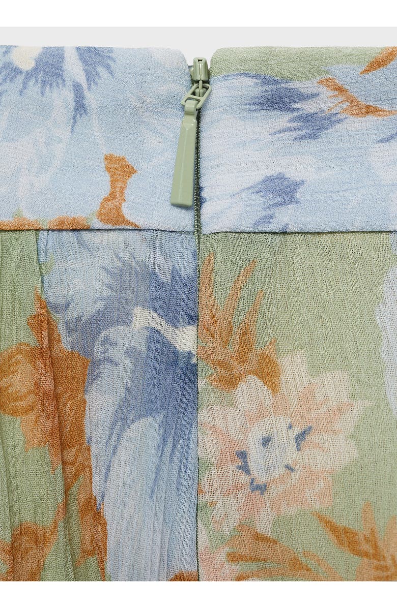 MANGO Floral Balloon Leg Pants, Alternate, color, Mint Green