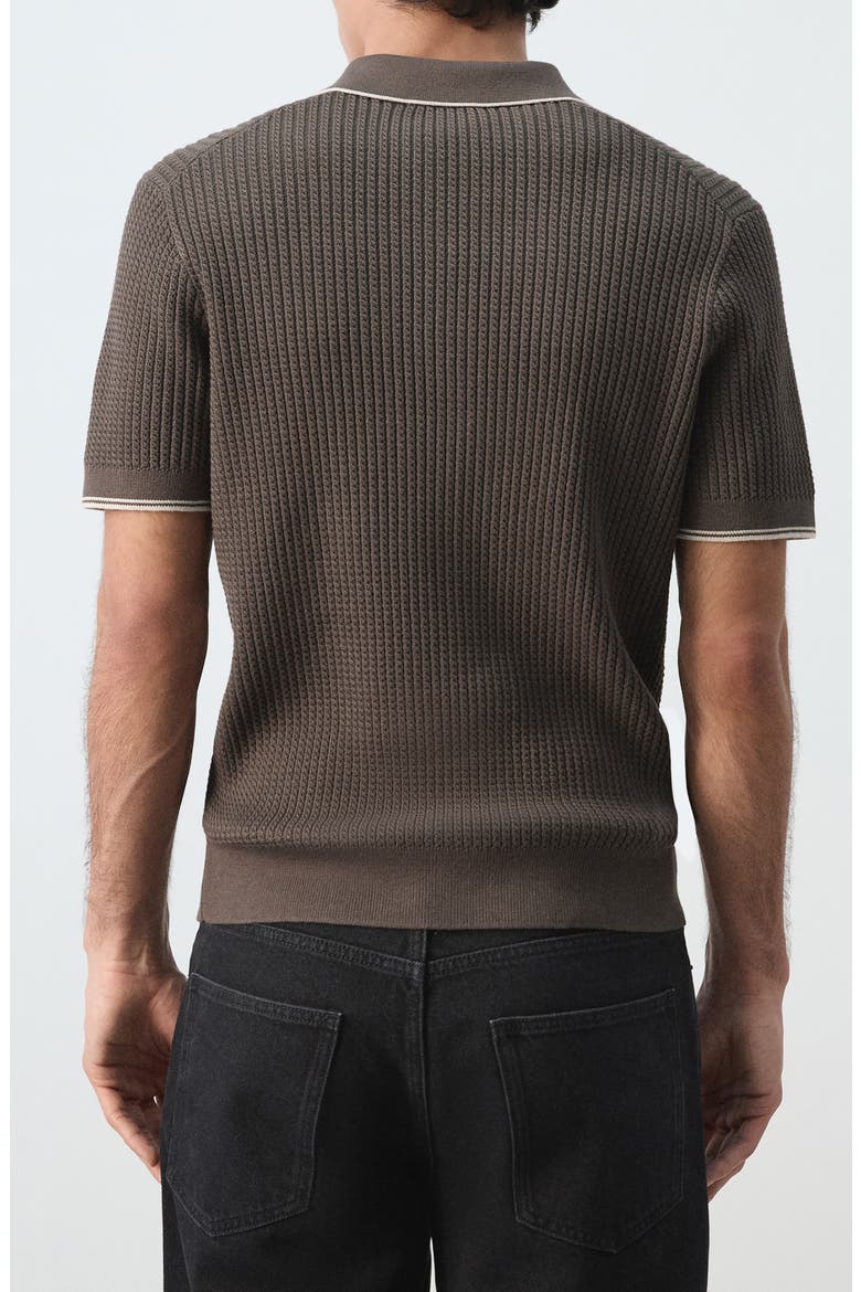 Fine Knit Herringbone Polo, Alternate, color, CHOCOLATE