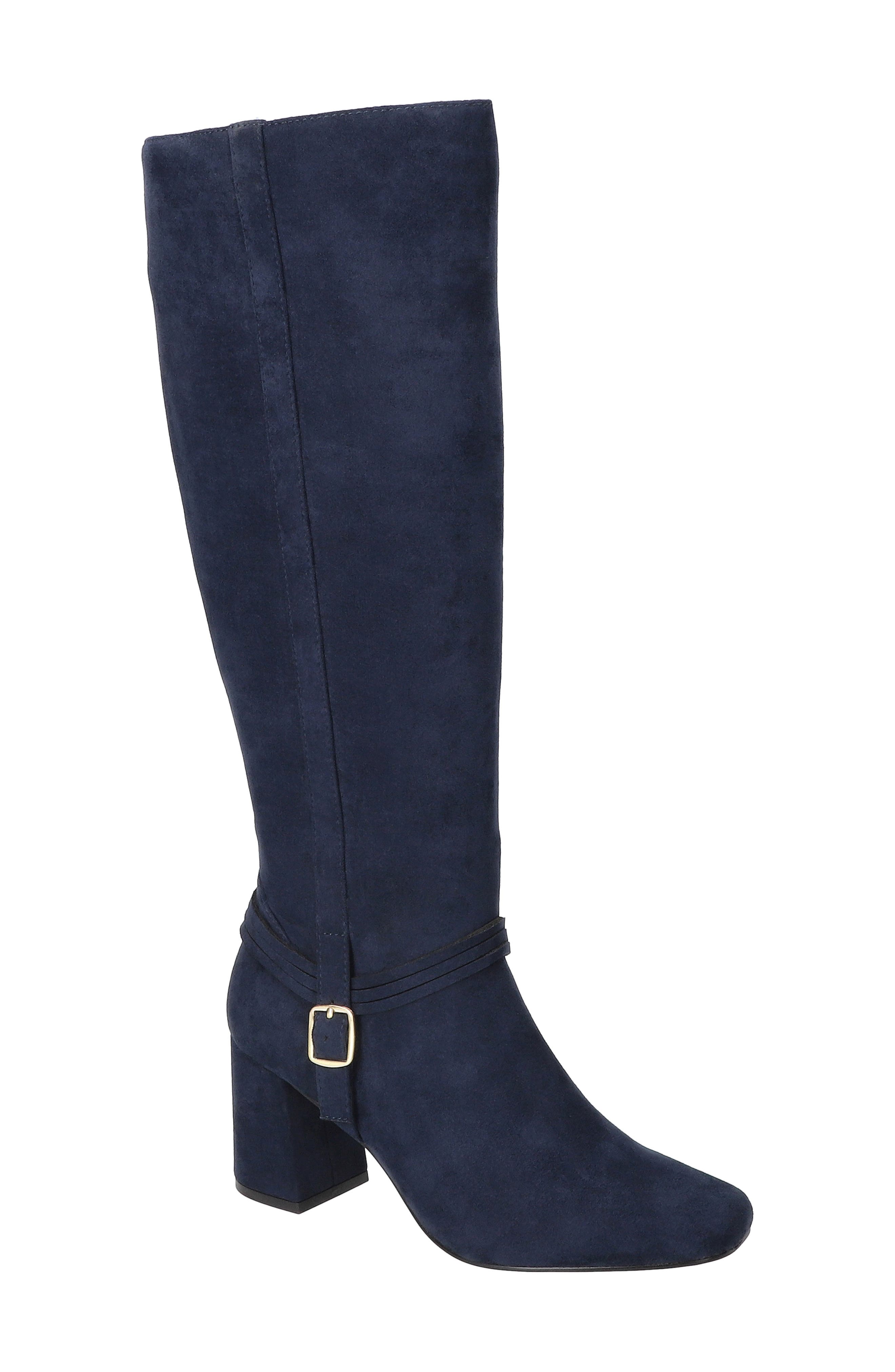 Oleander Knee High Boot, Main, color, NAVY SUEDE