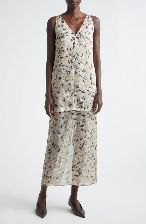 Altuzarra Katrin Abstract Animal Print Maxi Dress in Desert Sage Animal at Nordstrom, Size 38