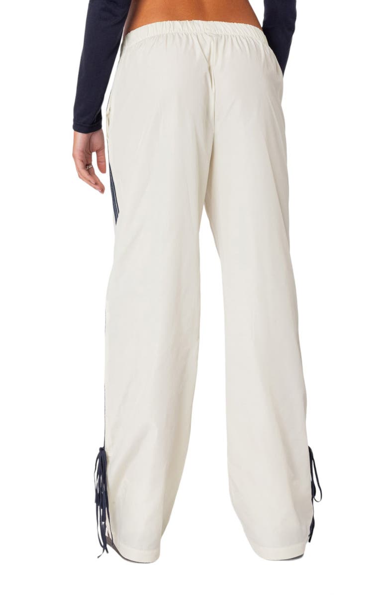EDIKTED Remy Tie Detail Track Pants, Alternate, color, Off-White