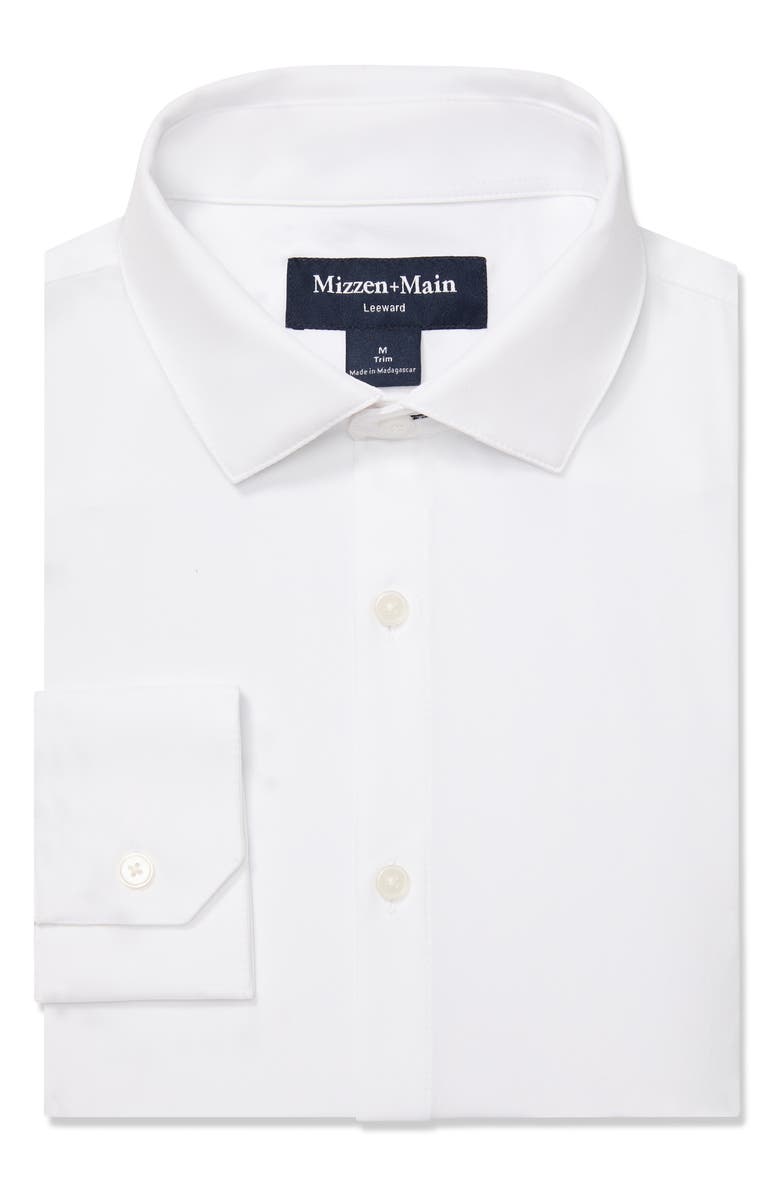 Mizzen+Main Leeward Solid No-Tuck Button-Up Shirt, Alternate, color, White Solid