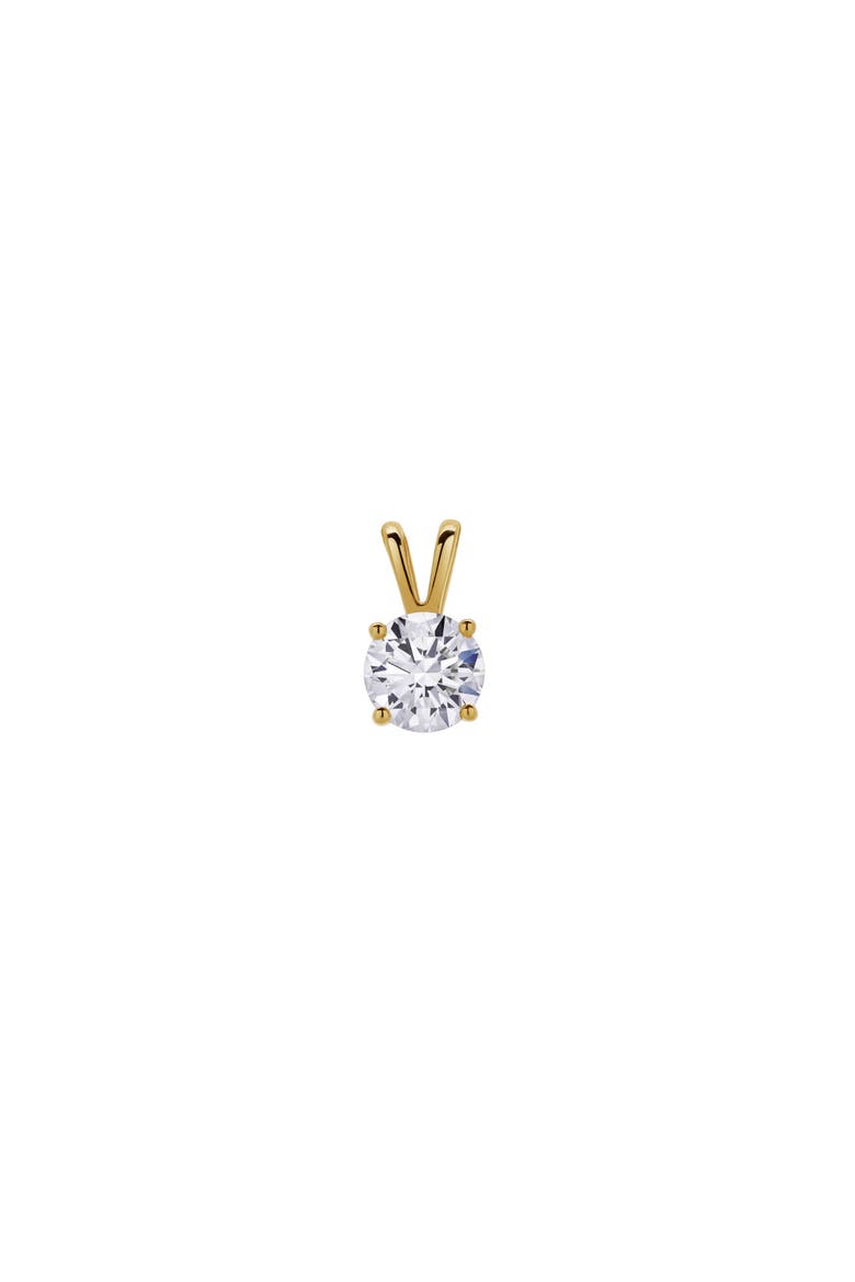 Lucent 14K Gold Round Lab Grown Diamond Pendant - 1 Ct, Alternate, color, 14K Yellow Gold