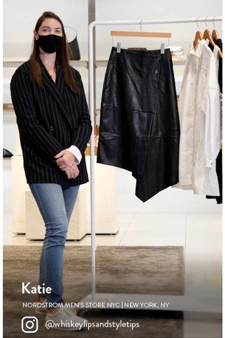Wrap Over Faux Leather Midi Skirt video