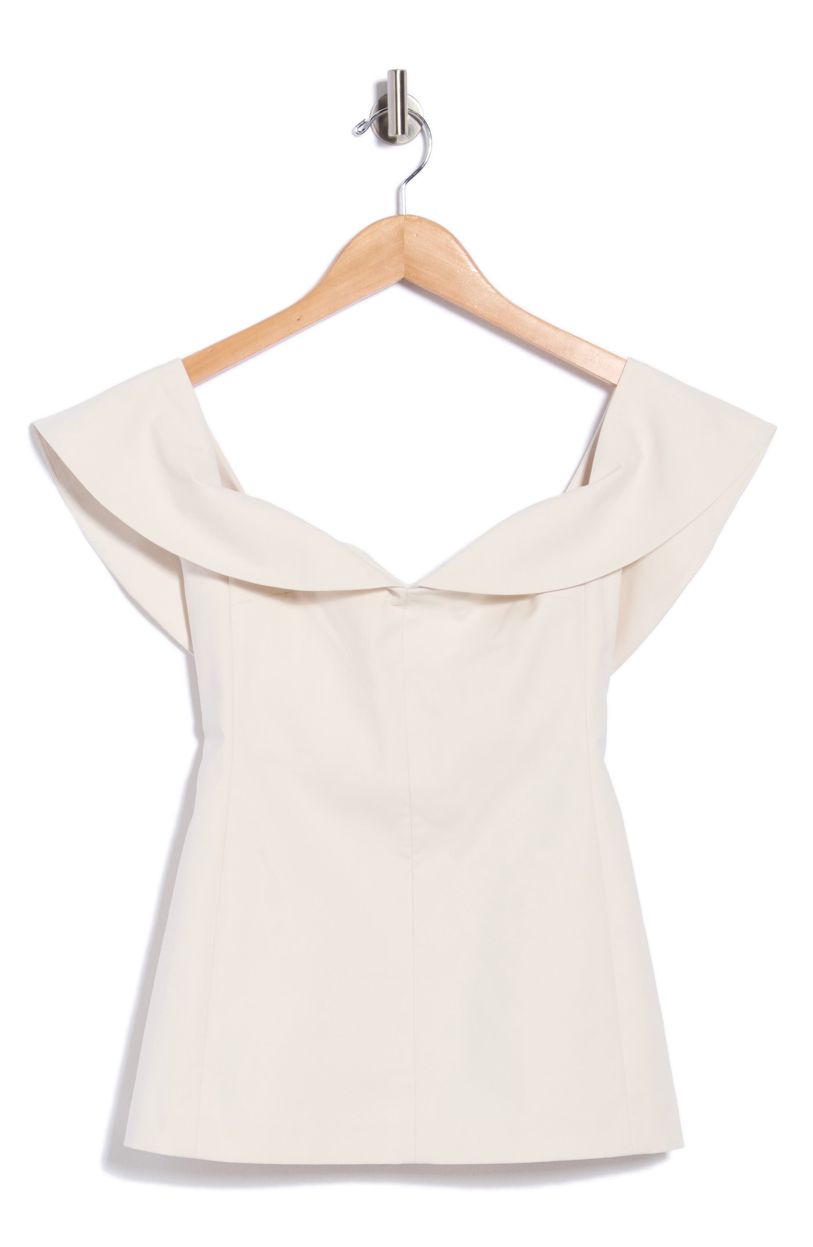 Draped Cap Sleeve Cotton Blend Sateen Top