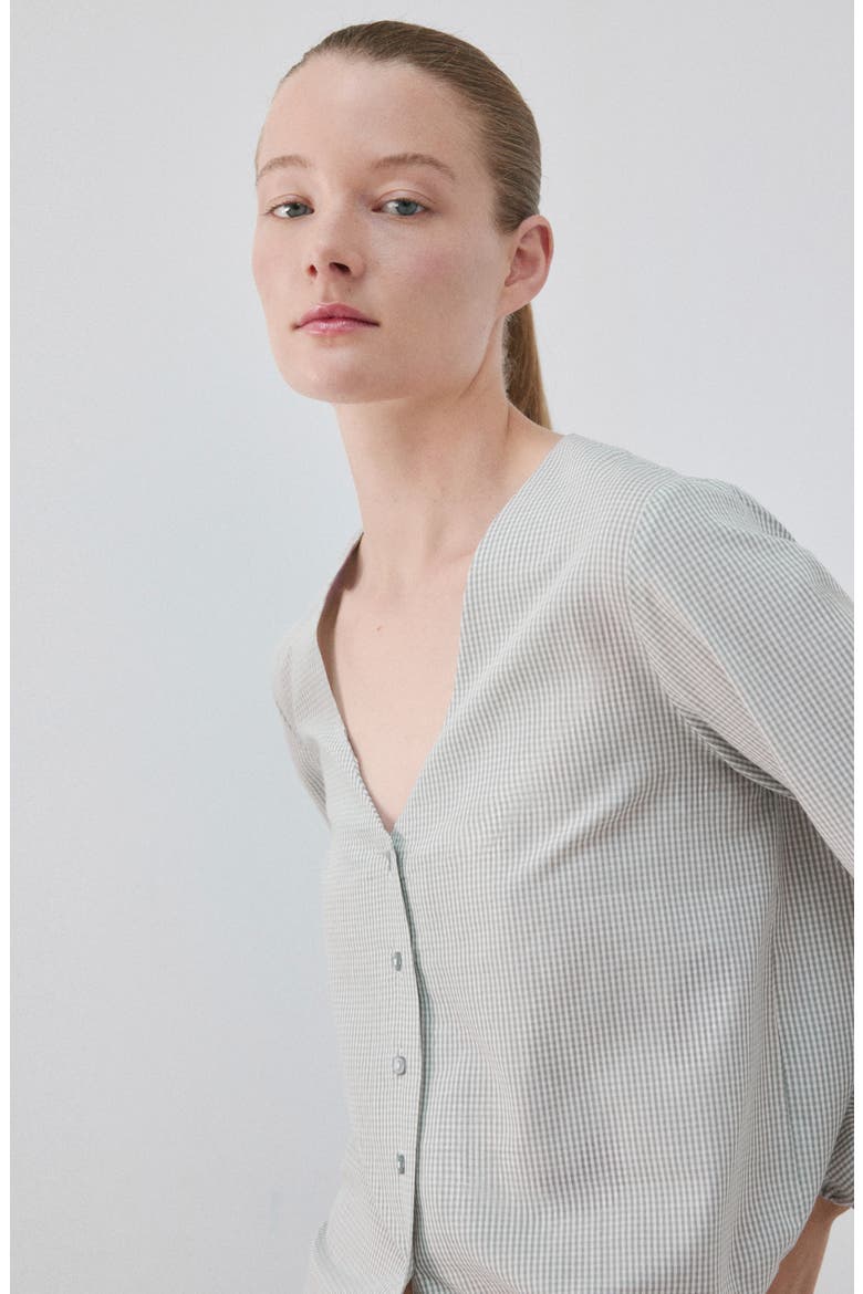 Gingham Check Pajamas, Alternate, color, GREY