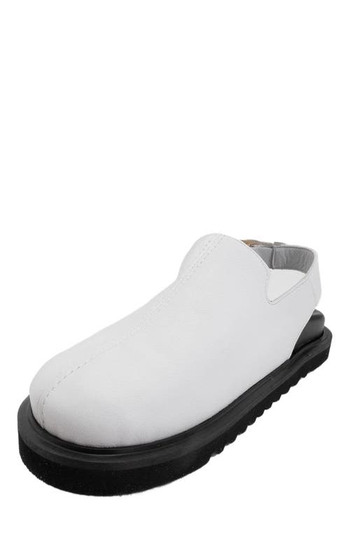 Forever & Always Shoes Laby Leather Clogs In White Leather