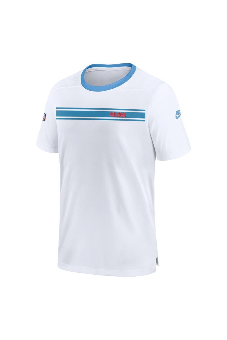 Men's Nike White Tennessee Titans Oilers Throwback Sideline Coach Alternate Performance T-Shirt, Alternate, color, White