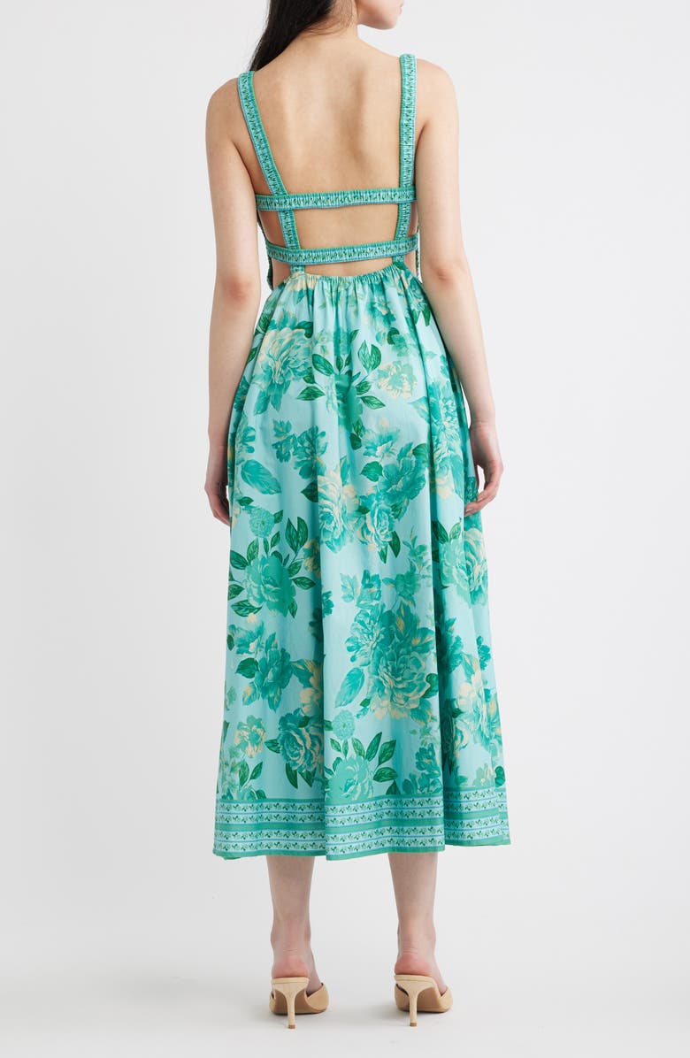 FLYING TOMATO Print Midi Dress, Alternate, color, Mint