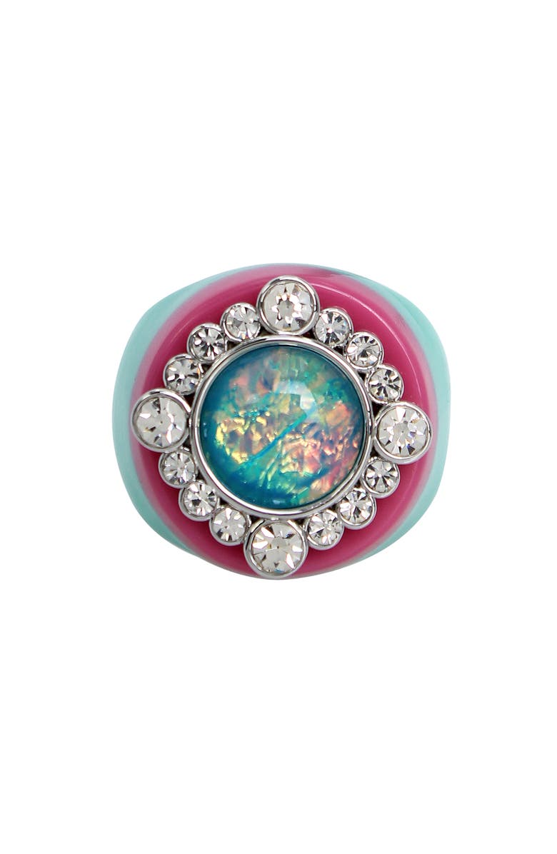 Kurt Geiger London Dome Cocktail Ring, Alternate, color, Pink/ Teal Multi