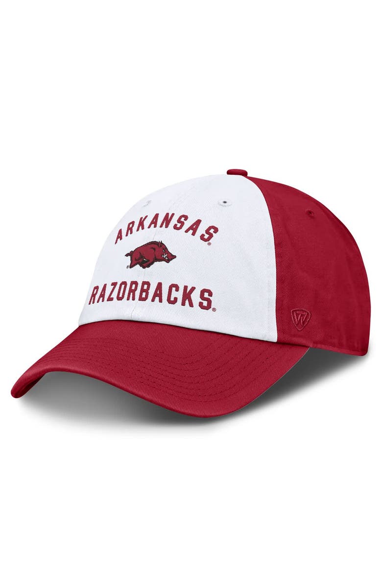 TOP OF THE WORLD Men's Top of the World  White Arkansas Razorbacks Weston Adjustable Hat, Main, color, White