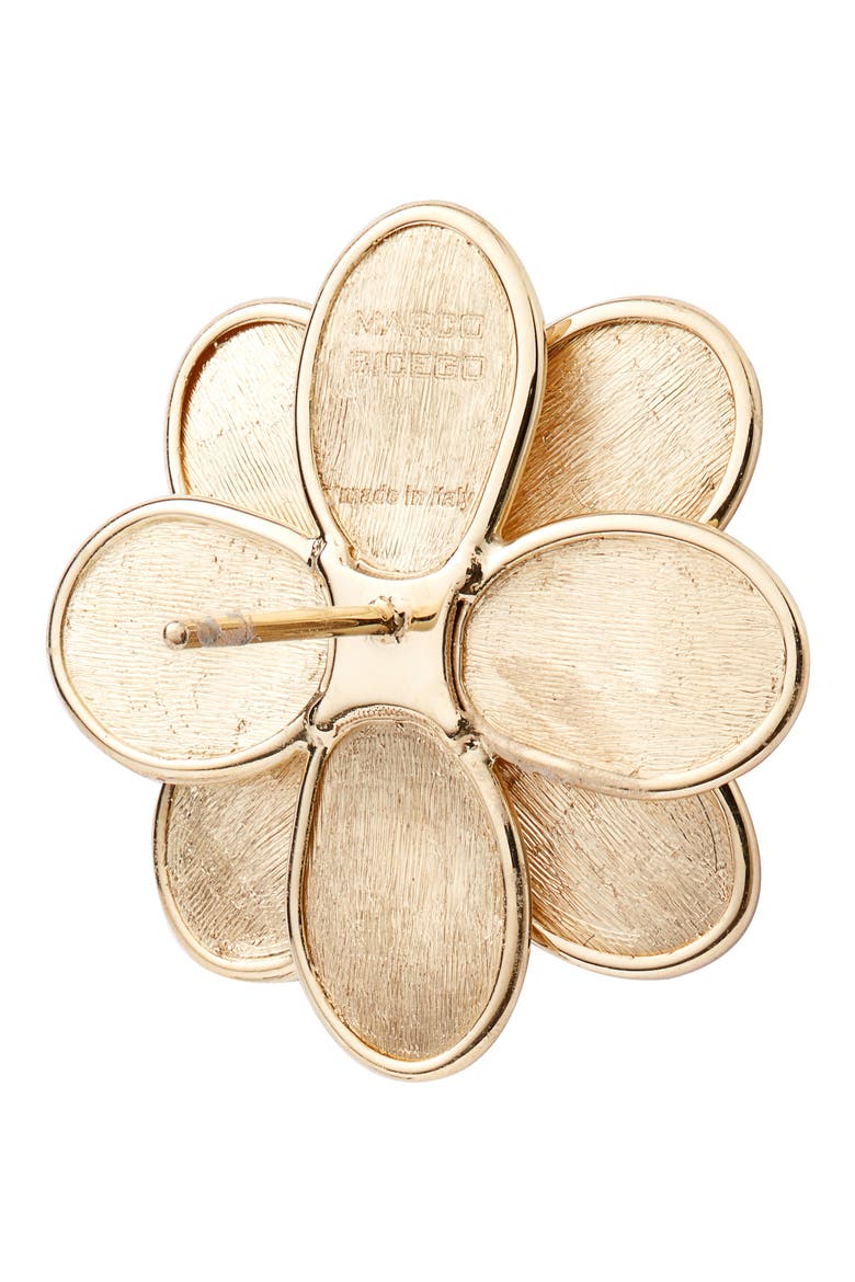 Petali Diamond Flower Stud Earrings, Alternate, color, YELLOW GOLD