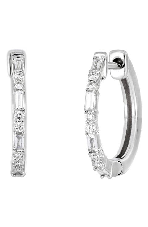 Gatsby Diamond 12mm Hoop Earrings (Nordstrom Exclusive)