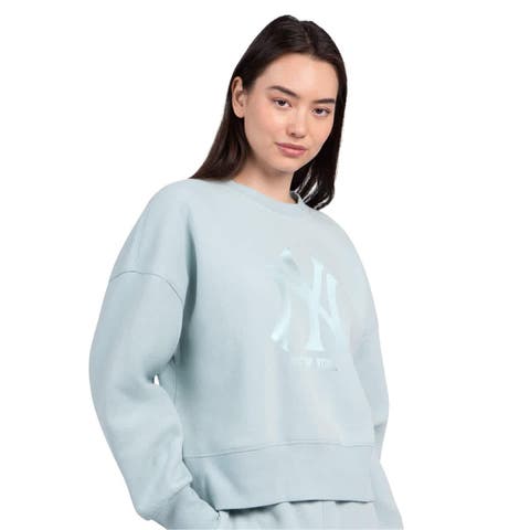 Women's Starter Mint New York Yankees Pastels Boxy Fleece Sweatshirt