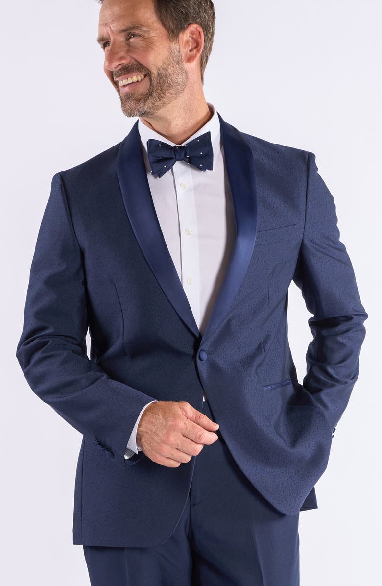 SAVILE ROW CO Jacquard Evening Jacket, Alternate, color, Navy