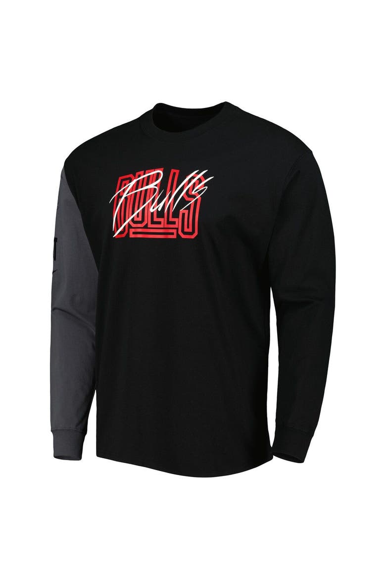 Men's Nike Black Chicago Bulls Courtside Versus Flight MAX90 Long Sleeve T-Shirt, Alternate, color, Black