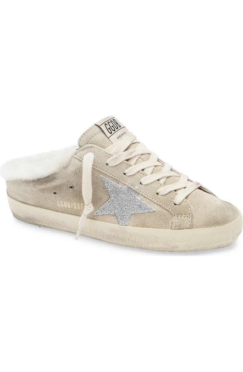 Golden Goose Super-Star Sabot Genuine Shearling Lined Mule Sneaker, Main, color,
