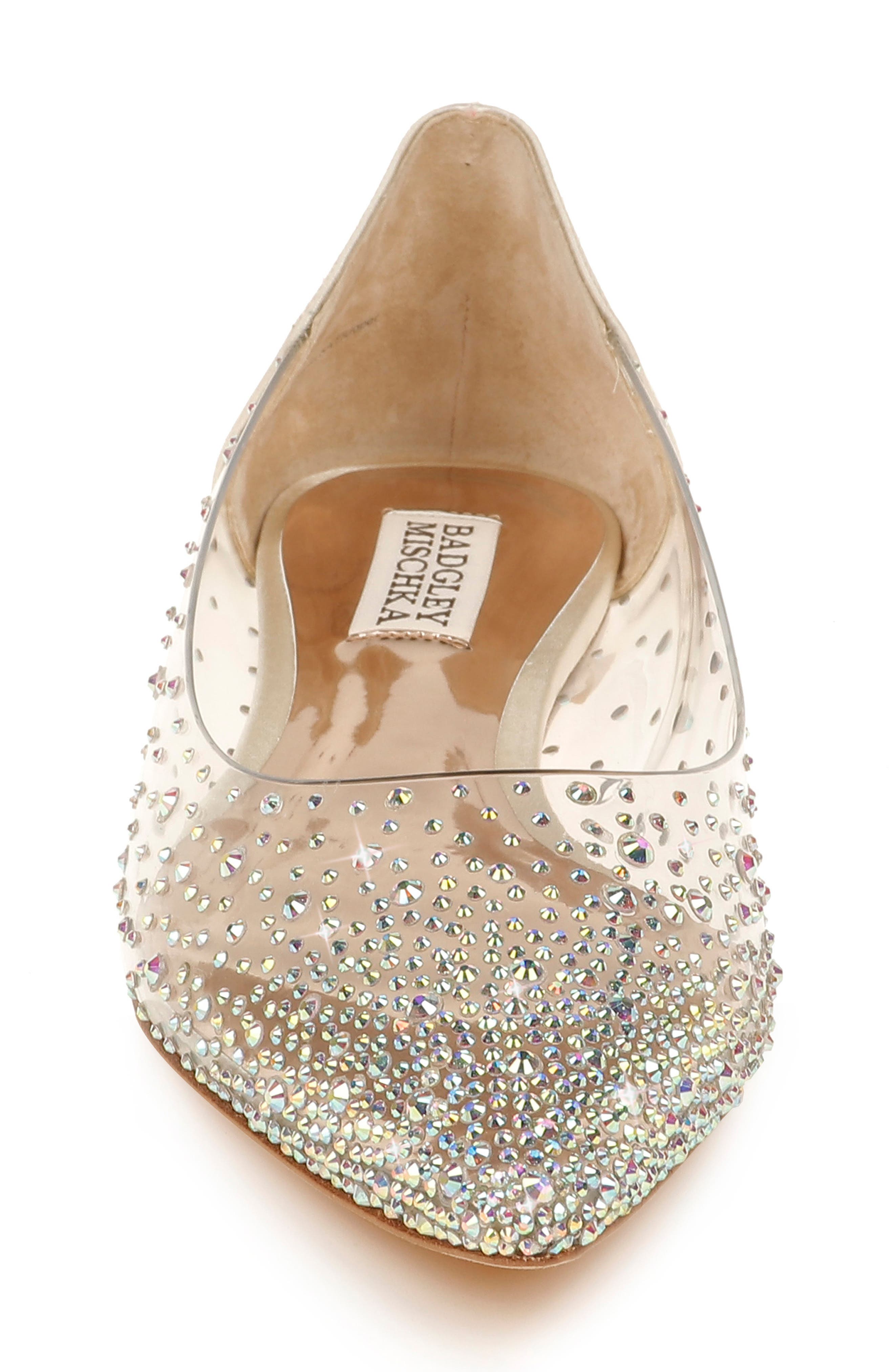 Gabi Embellished Pointed Toe Flat, Alternate, color, IVORY LEATHER
