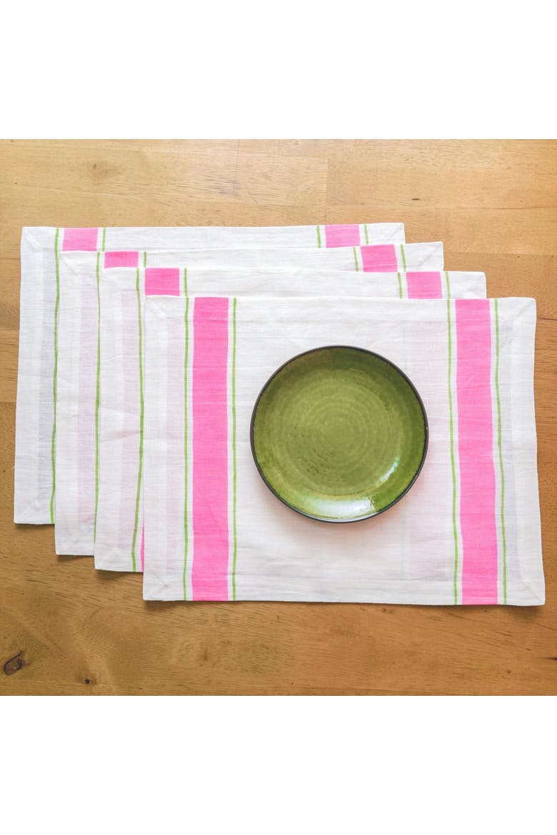 Leher Linen Placemats Set of 2, Alternate, color, Pink