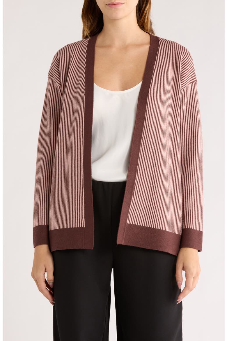Mona Cardigan, Main, color, BITTER CHOCOLATE/ PEACH BEIGE