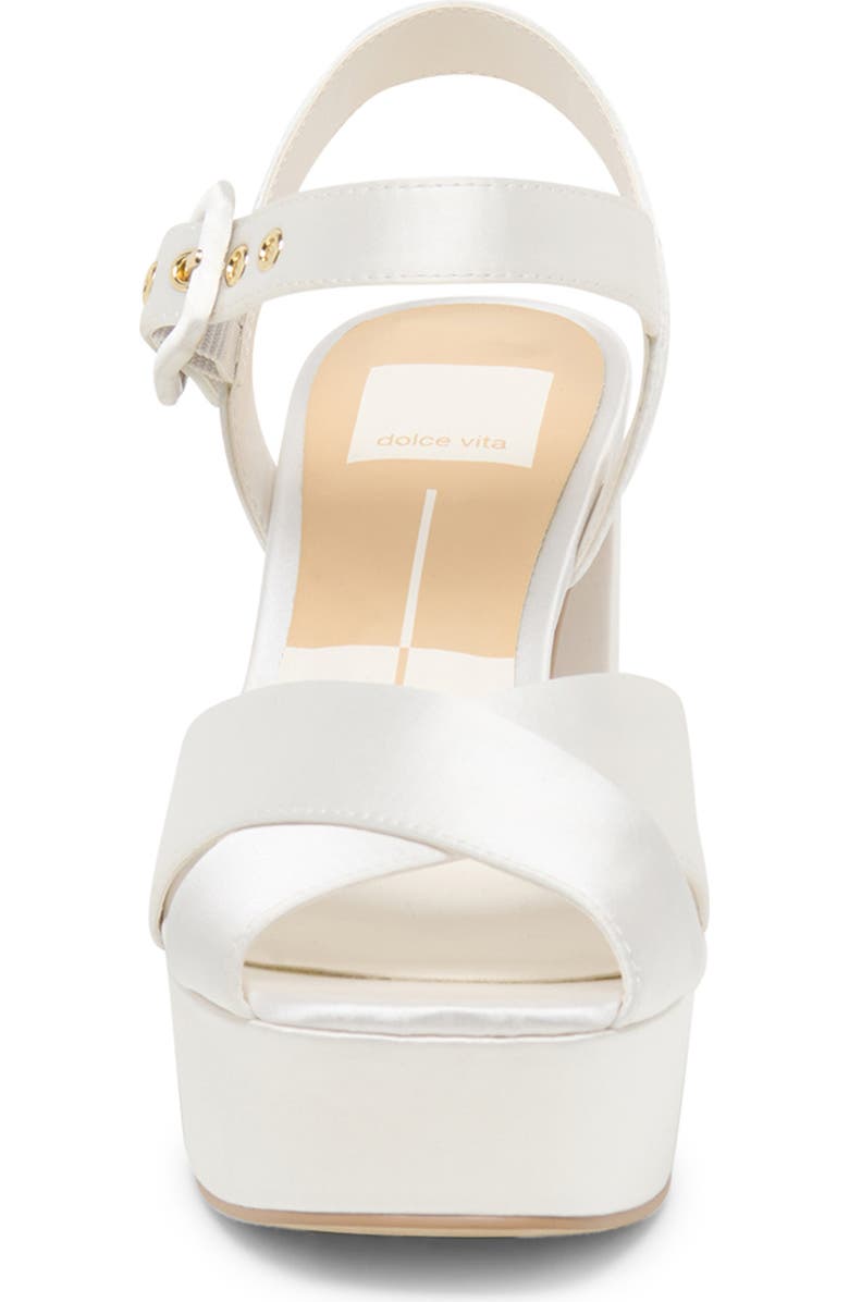 Dolce Vita Ciara Platform Ankle Strap Sandal, Alternate, color, White Satin