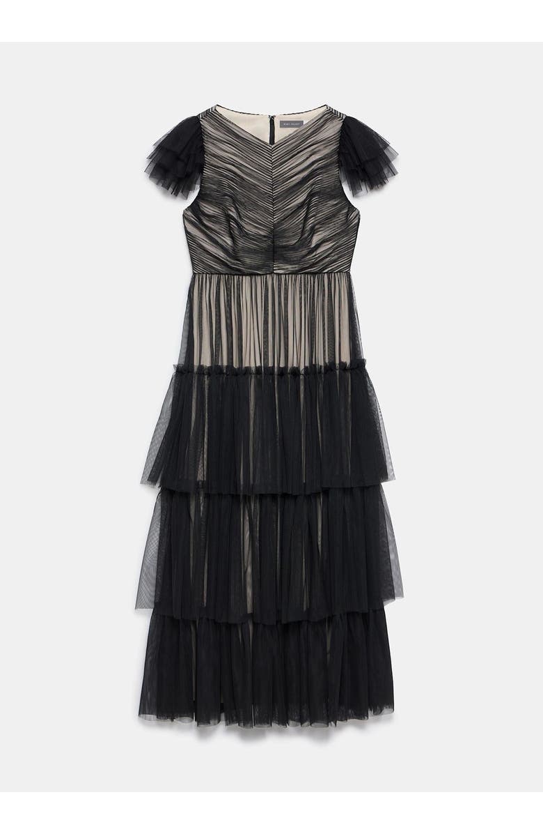 MINT VELVET Layered Tulle Maxi Dress, Alternate, color, Black