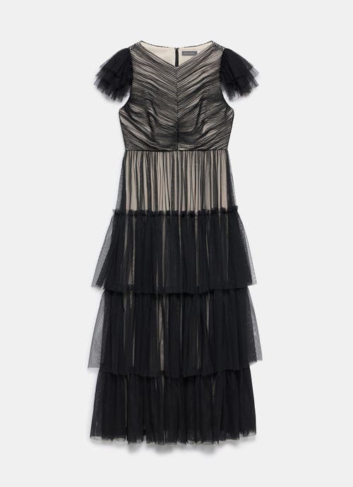 Mint Velvet Layered Tulle Maxi Dress In Black