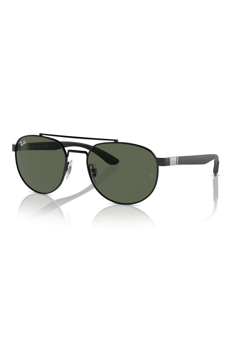 56mm Polarized Irregular Sunglasses, Alternate, color, BLACK