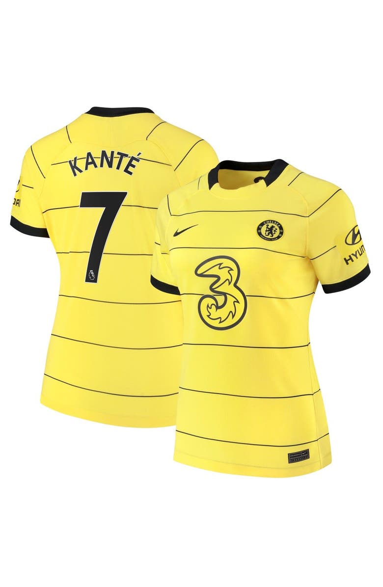 Nike Women's Nike N'Golo Kanté Yellow Chelsea 2021/22 Away Breathe Stadium Player Jersey, Main, color, 