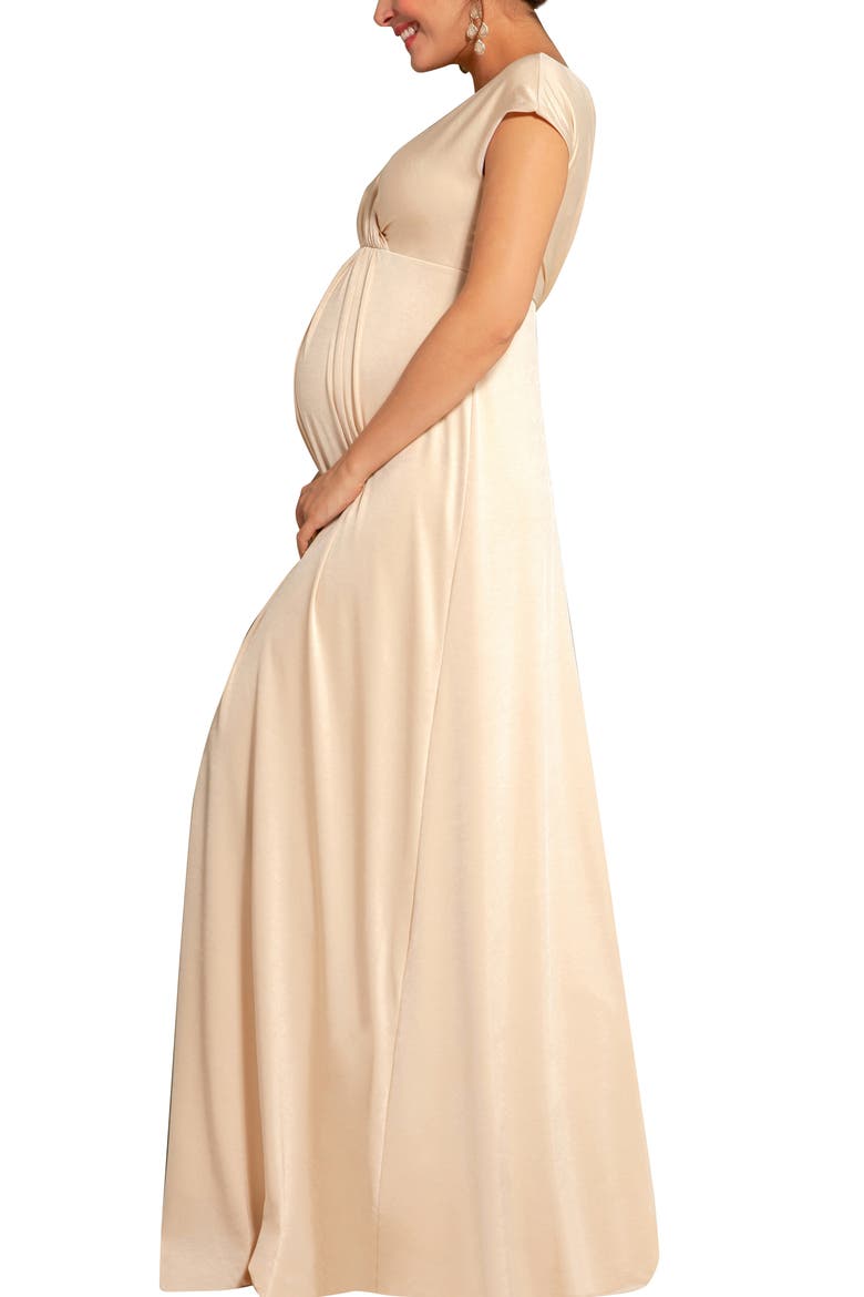 Francesca Maternity/Nursing Maxi Dress, Alternate, color, CHAMPAGNE