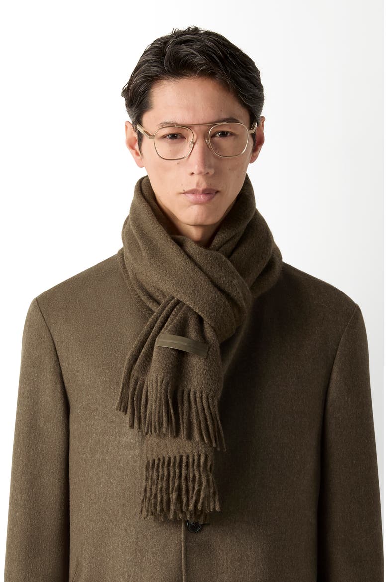 Cashmere Scarf, Alternate, color, DARK OLIVE GREEN