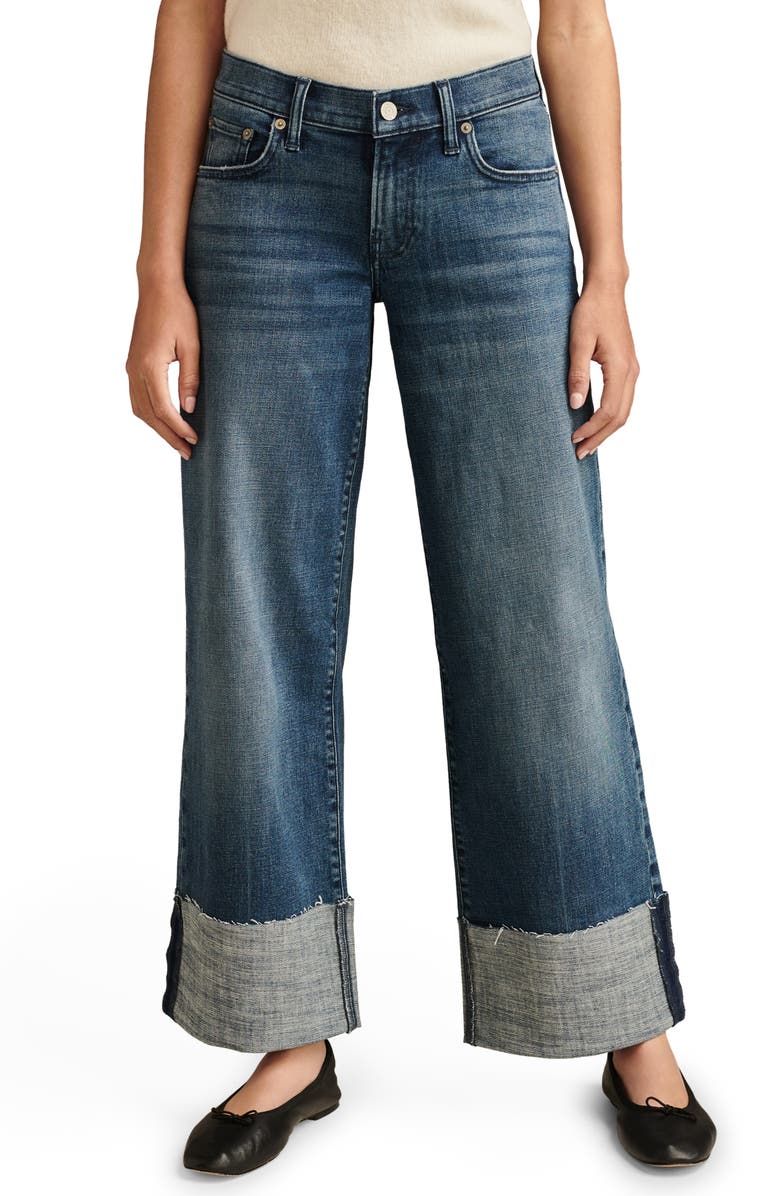 Lucky Brand Lucky Legend Cuffed Wide Leg Jens, Main, color, Cuffing Season Wash