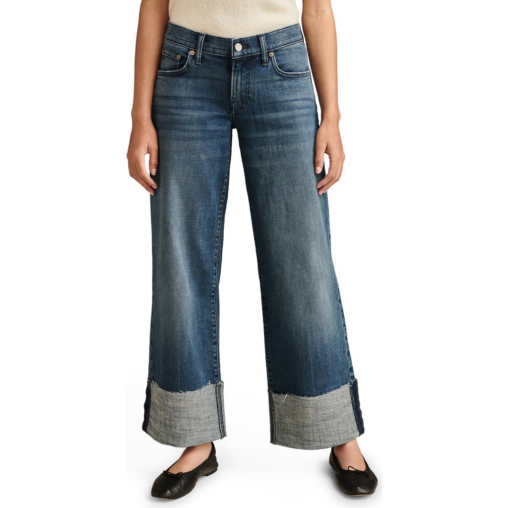 Lucky Brand Lucky Legend Cuffed Wide Leg Jens In Blue
