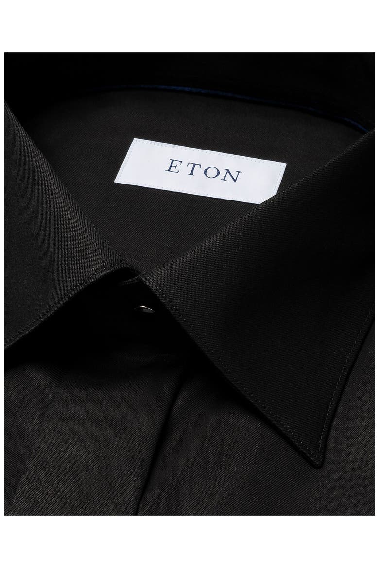 Contemporary Fit Twill Fly Front Dress Shirt, Alternate, color, BLACK