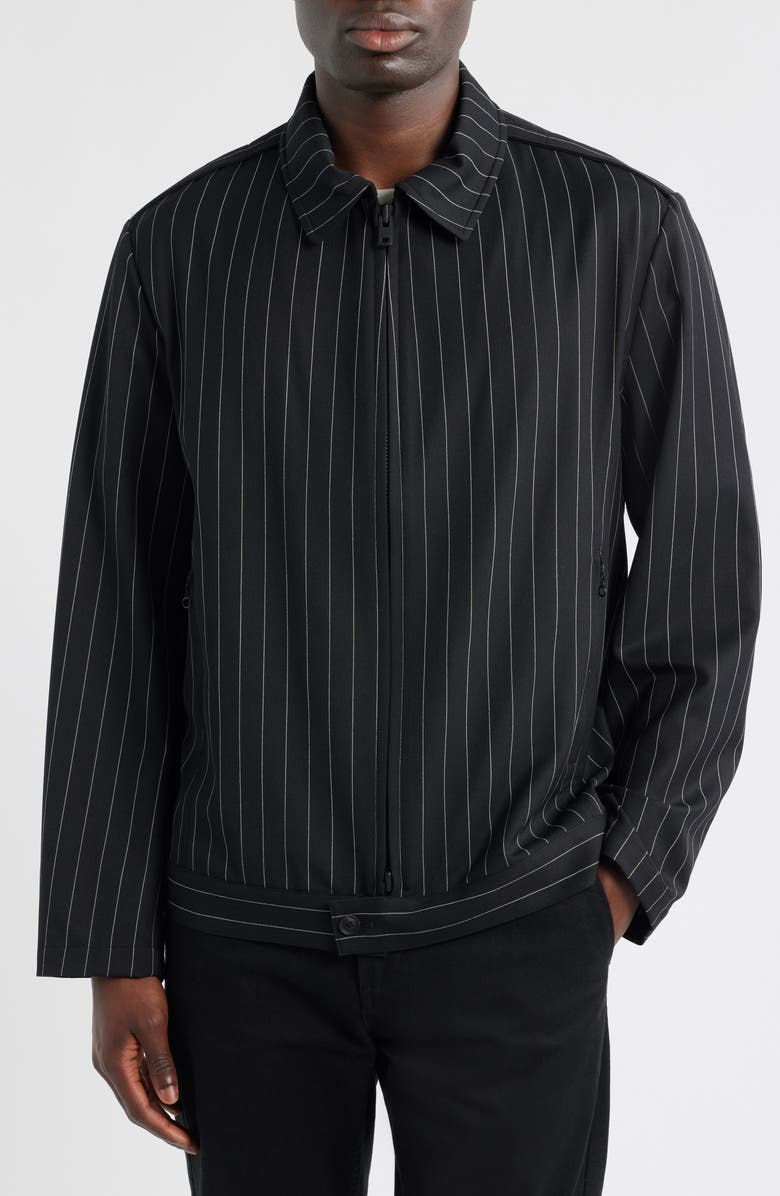Y-3 Refined Pinstripe Jacket, Alternate, color, Black