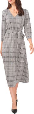 Chaus Glen Plaid Jacquard Midi Dress