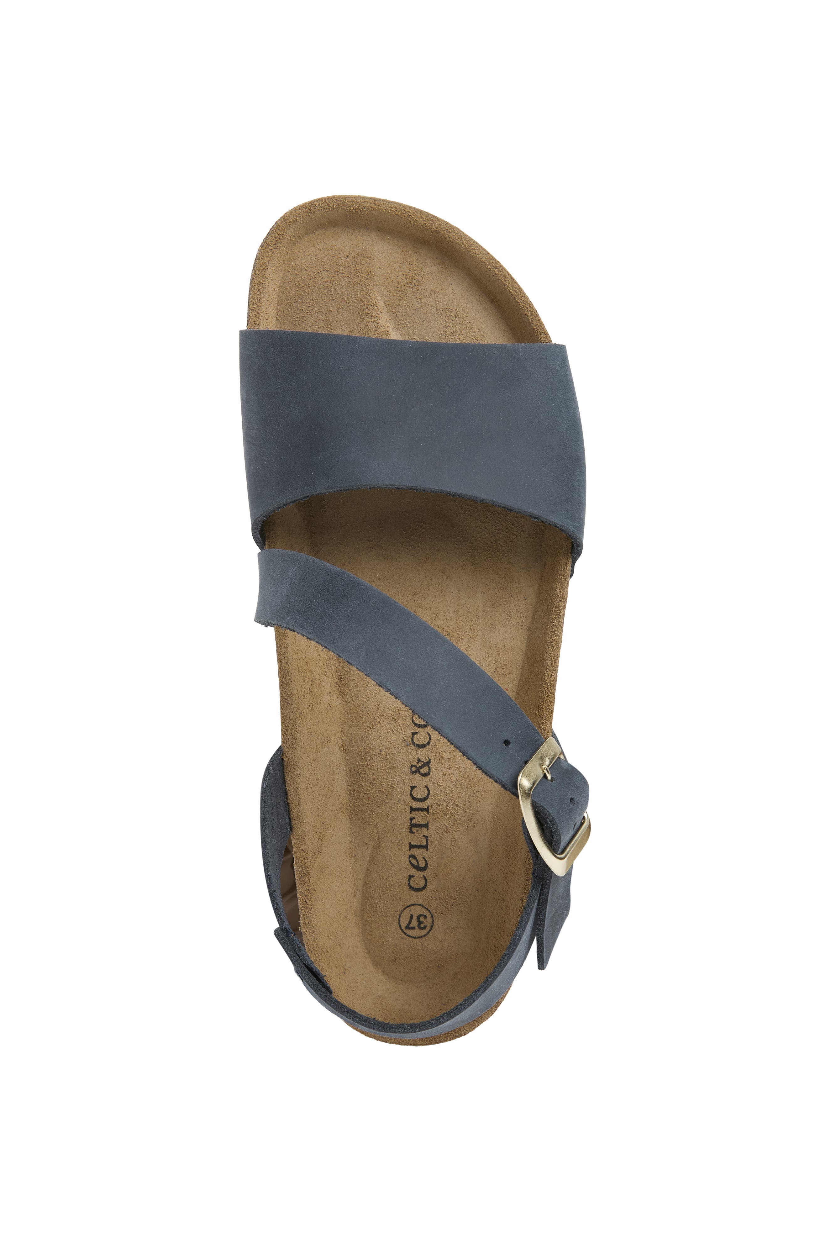 Celtic & Co. Aysmetric Strap Sandal, Alternate, color, Navy
