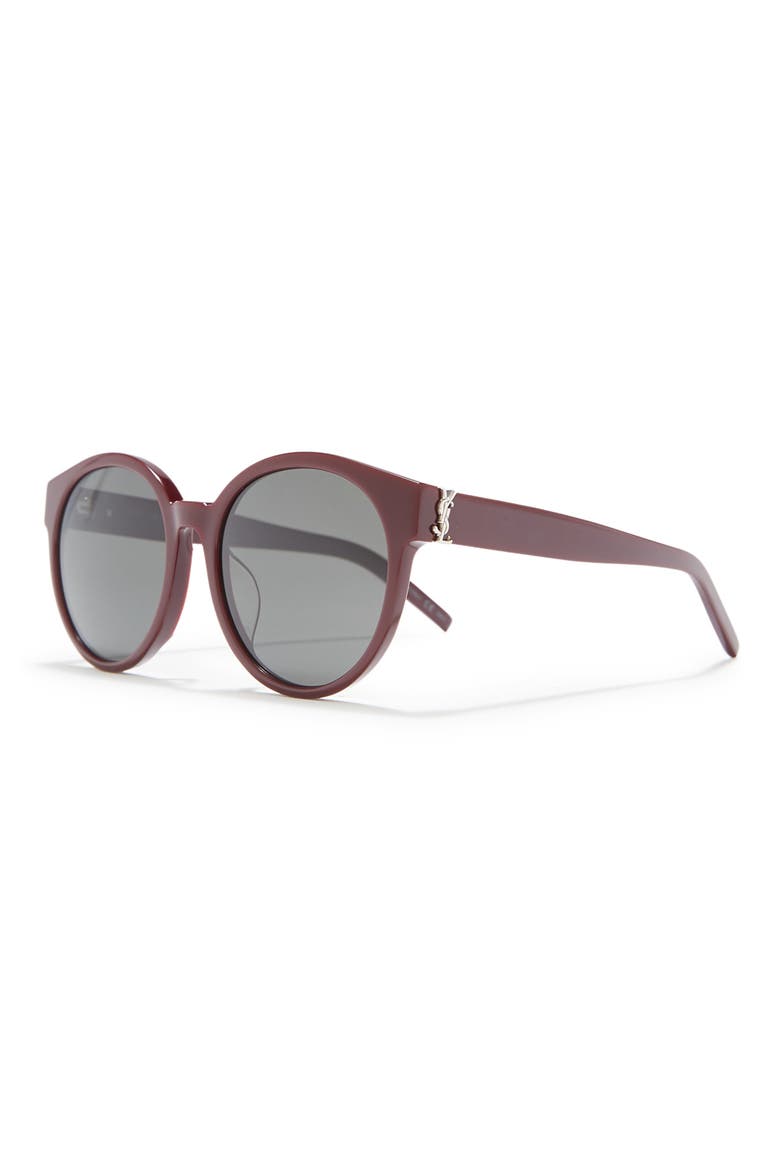 55mm Round Sunglasses, Alternate, color, BURGUNDY GREY/GRY