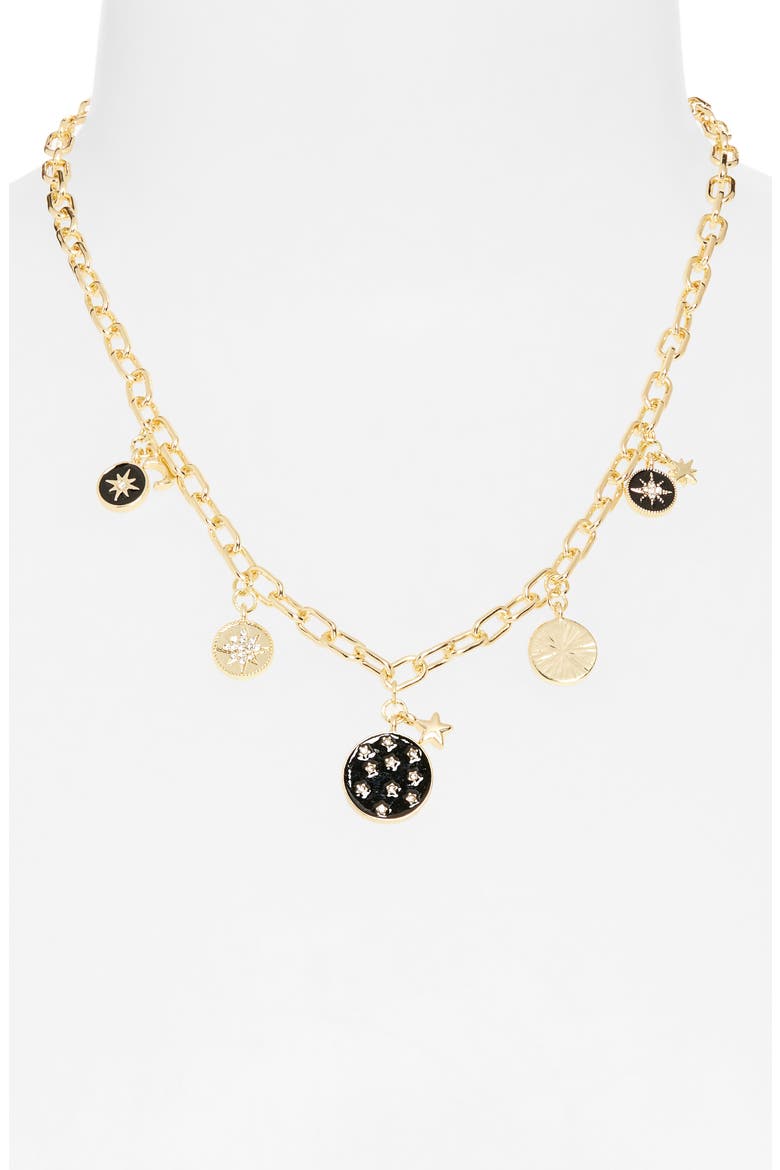 Estelle Celestial Charm Necklace, Alternate, color, BLACK