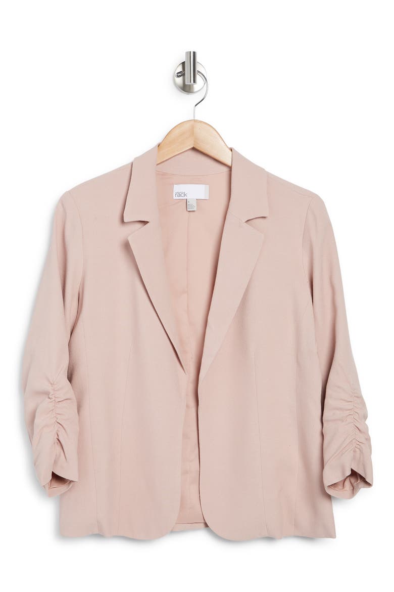 Ruched Sleeve Jacket, Alternate, color, PINK ADOBE