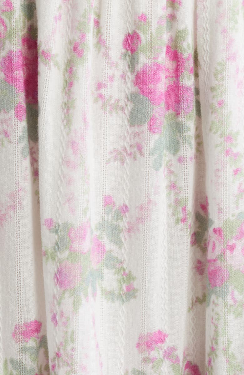 LoveShackFancy Rigby Floral Tiered Cotton Midi Dress, Alternate, color, 