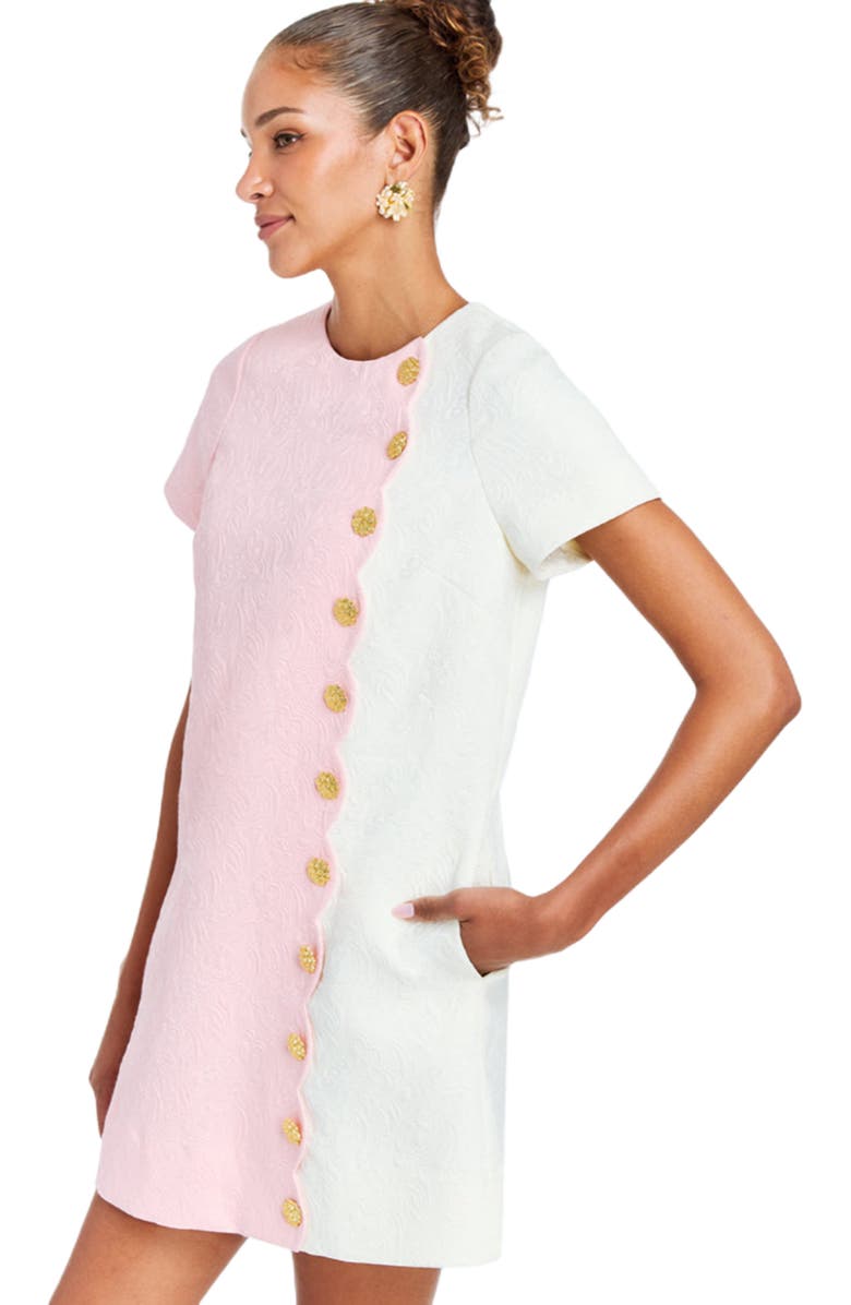 Mestiza New York Etta Sleeved Scallop Mini Dress, Alternate, color,