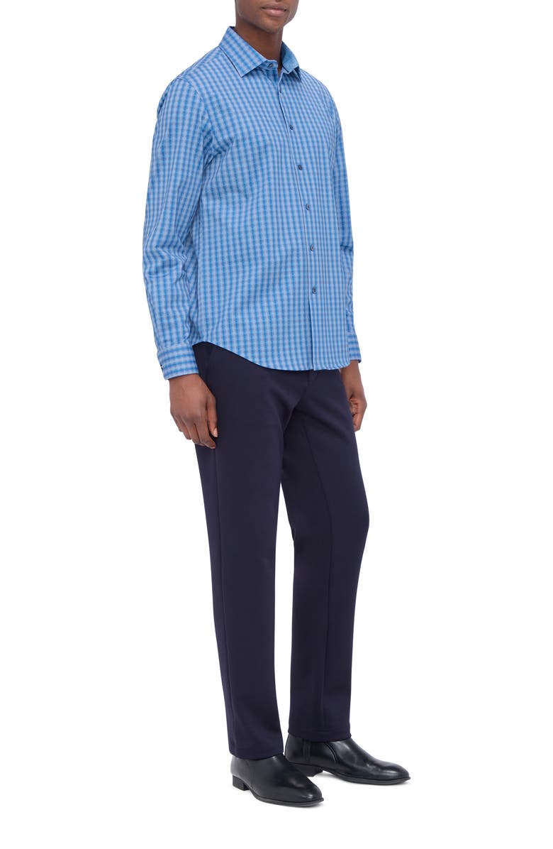 Bugatchi Jimmy OoohCotton<sup>®</sup> Check Button-Up Shirt, Alternate, color, Cobalt